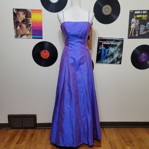 Zum Zum | Vintage Iridescent Blue Purple Pink Frosted Prom Dress